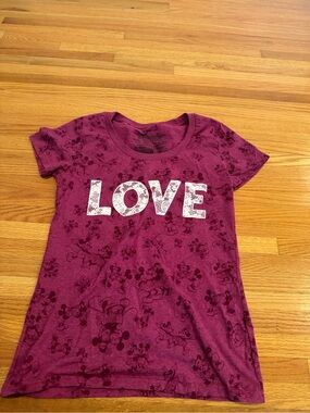 Disney Berry Purple 'LOVE' Mickey Short Sleeve Tee